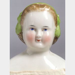 Blonde China Shoulder Head Lady Doll with Molded Snood