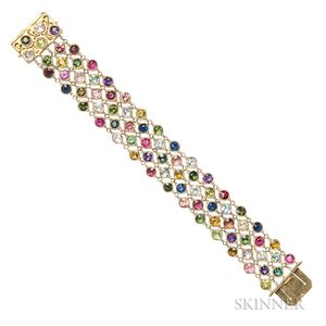 18kt Gold Gem-set Bracelet