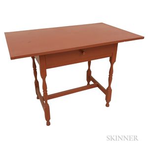 William and Mary-style Red-painted Maple and Pine Tavern Table