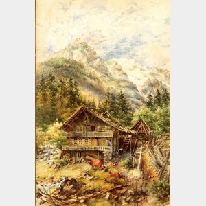 Continental School, 19th/20th Century Alpine Cottage