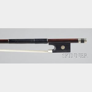 French Nickel Mounted Violin Bow, Maire Workshop