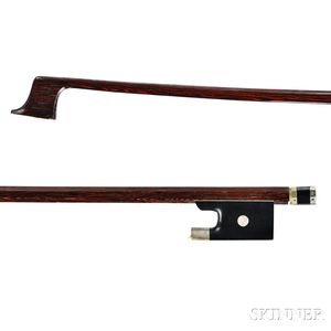 French Nickel-mounted Viola Bow, School of Pecatte-Simon