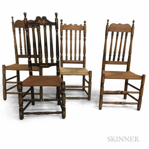 Four Bannister-back Side Chairs. 