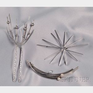 Group of Artist-designed Silver Jewelry Items