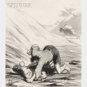 Honoré Daumier (French, 1808-1879) L'Ane et les deux voleurs