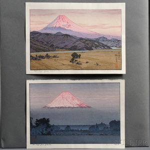 Toshi Yoshida (1911-1995),Two Color Woodblock Prints
