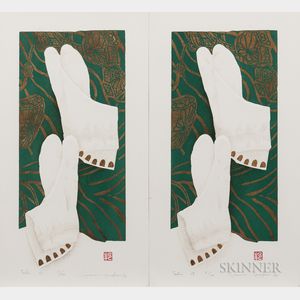 Kunio Kaneko (b. 1949),Four Woodblock Prints