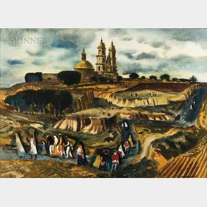 Millard Sheets (American, 1907-1989) Sunday - Guadalajara