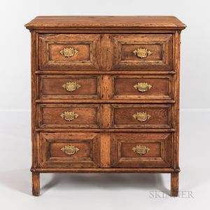 Oak and Pine Chest of Four Drawers