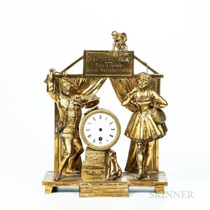 Gilt-metal Figural "Circus" Mantel Clock