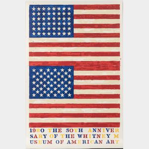 Jasper Johns (American, b. 1930) Two Flags (Whitney Anniversary)