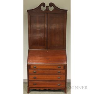 Chippendale-style Inlaid Cherry Desk/Bookcase