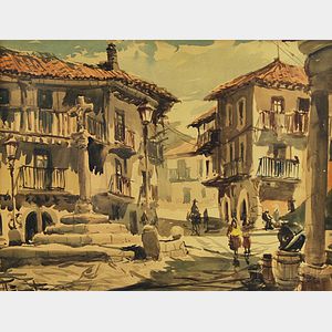 Ulloa (Spanish, b. 1899) Street Scene