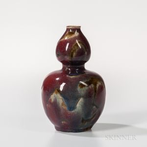Flambe-glazed Double Gourd Vase
