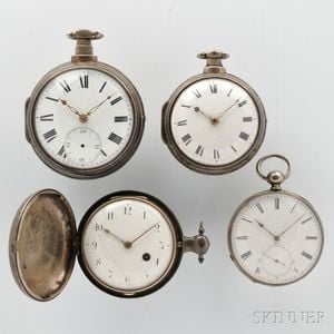 Four English Silver Watches
