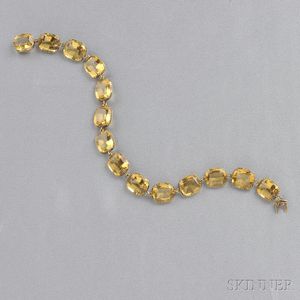 Antique 14kt Gold and Citrine Bracelet