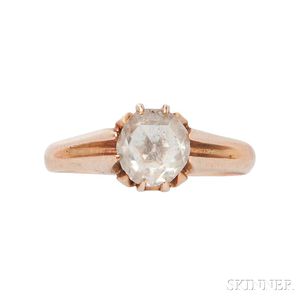 Antique Gold and Rose-cut Diamond Ring