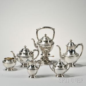 Six-piece Alvin Sterling Silver Tea and Coffee Service