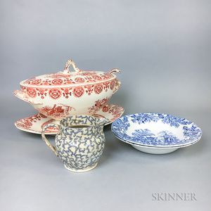 Six Transfer-decorated Ceramic Items