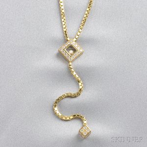 18kt Gold "Happy Diamond" Lariat Necklace, Chopard