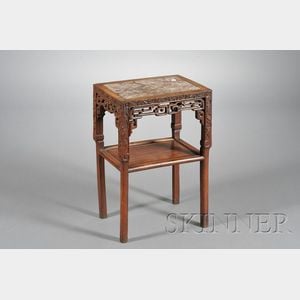 Marble Inset Rosewood Stand