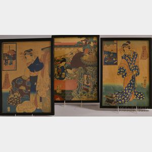 Three Kuniyoshi Japanese Woodblocks