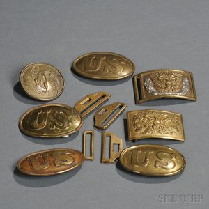 Group of Belt Buckles and Plates