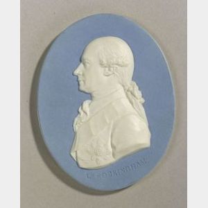 Wedgwood Light Blue Jasper Dip Portrait Medallion of Charles Watson Wentworth