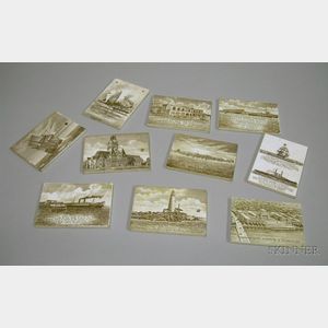 Ten Wedgwood Transfer Decorated Ceramic Calendar Tiles