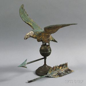 Gilt and Molded Copper Eagle Weathervane,