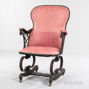 Patent Wood and Cast Iron Armchair