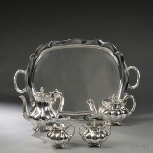 Five-piece Sanborns Sterling Silver Tea and Coffee Service