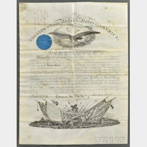 Lincoln, Abraham (1809-1865) Signed Military Commission, 6 February 1862.