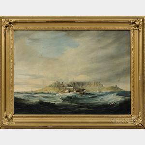 Thomas John Baines (British, 1822-1875),The Pottinger, Magellanes, & Nostra Senora Della Carmine Returning to Table Bay After a Gale,