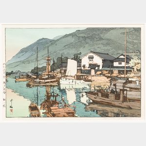 Hiroshi Yoshida (1876-1959),Tomonoura Harbour