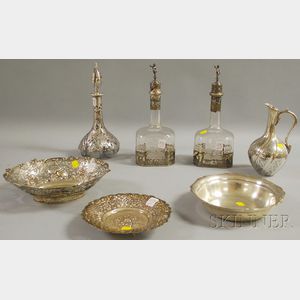 Seven Assorted Silver and Silver-mounted Items