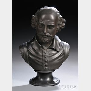 Wedgwood Black Basalt Bust of Shakespeare