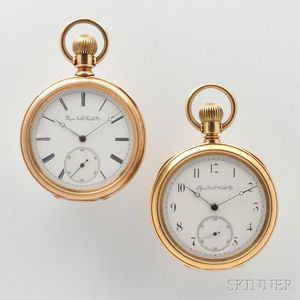 Two Gold Elgin Open Face Watches