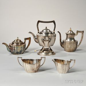 Assembled Five-piece Silver Tea and Coffee Service