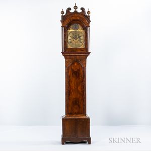 George II Walnut and Walnut-veneered Tall Clock