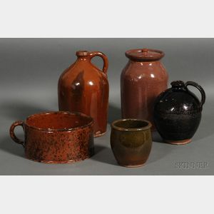 Five Pieces of Redware