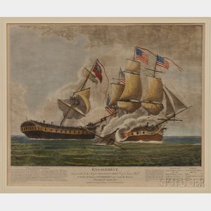 Benjamin Tanner, publisher (Philadelphia, Early 19th Century) Engagement between the U.S. Frigate Constitution... & the British Frigate