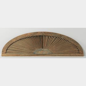 Gray-painted Louvered Fanlight
