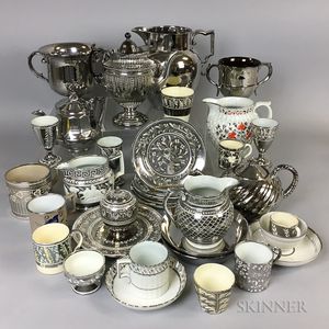Thirty-two Silver Lustre and Silver Resist Items. 