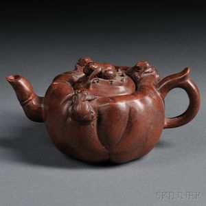 Pumpkin-shape Yixing Teapot