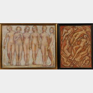 Grace Pruden Neal (American, b. 1876) Three Female Nudes.