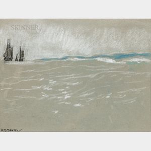 Arthur Bowen Davies (American, 1863-1928) Ships at Sea