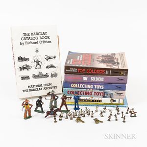 Collection of Approximately Sixty-six Miniature and Lead Soldiers and Ten Toy Collecting Reference Books