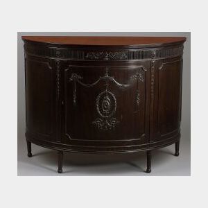 Pair of George III Style Mahogany Demilune Commodes