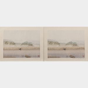 Miyamoto Shufu (b. 1950),Two Impressions of Rain